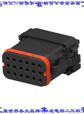 DT16-18SC-K004 矩形连接器外壳18POS插头3排公形引脚黑色自由悬