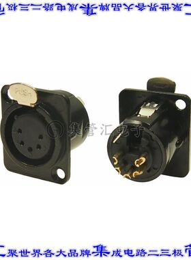 FC61950 圆形连接器5POS插座母插口焊杯面板安装