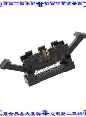 1-111504-5 矩形连接器14POS插头2排2.54mm公引脚黑色IDC镀金自由