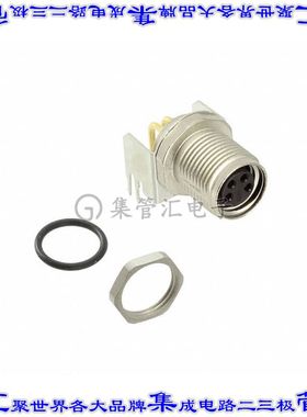 3-2172091-2 圆形连接器4POS插座母插口焊接镀金面板安装通孔直角