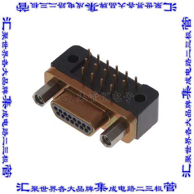 MDM-15PCBRM7-F222 连接器15POS插头公引脚3排D-TYPE型面板安装通