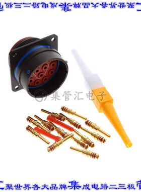 M8372372W2212N 圆形连接器12(电源)插座公形引脚压接面板安装