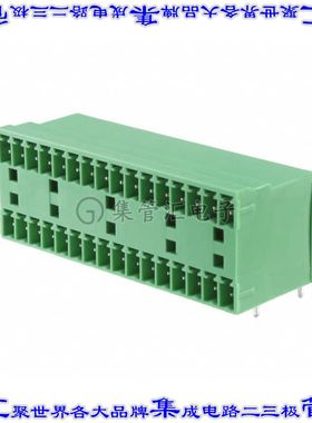 1843211 端子块连接器32POS接头公引脚带罩2排3.81mm绿色90DEG通