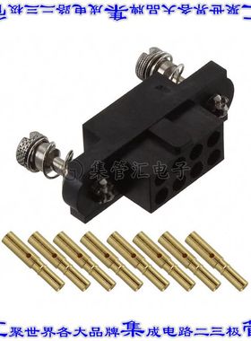 M80-4D10805FC 矩形连接器8POS插座2排2mm母插口黑色压接镀金自由