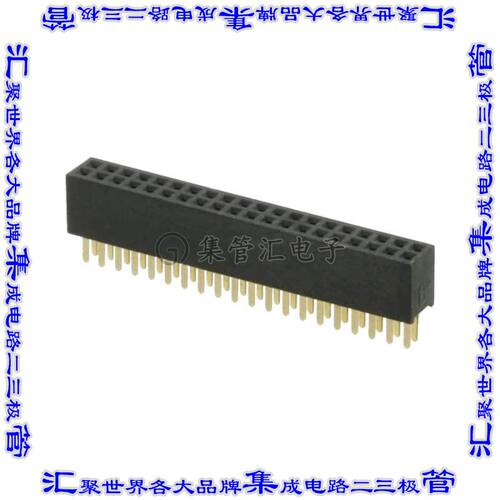 M50-3002045 针座连接器40POS插座2排1.27mm母形插口通孔直针镀金