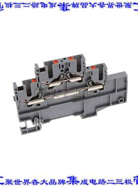 PIKD 2,5/1/L/L GR 端子块连接器4POS馈通式2排5.1mm灰色12-26AWG