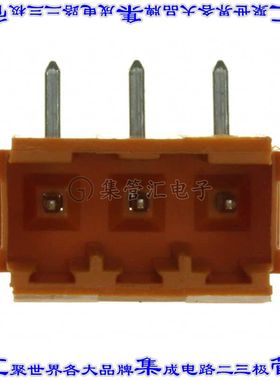 1351560000 端子块连接器3POS接头公引脚带罩5.08mm橙色90DEG通孔