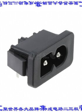 6160.0159 电源接入连接器2POS插座公形引脚IEC320-C8面板安装卡
