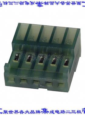 3-643816-5 矩形连接器5POS插座2.54mm母插口绿色IDC锡自由悬挂直