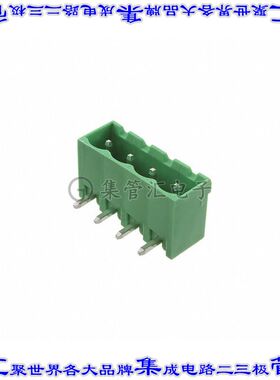 EBQA-04-D-C 端子块连接器4POS接头公引脚带罩5.08mm绿色90DEG通