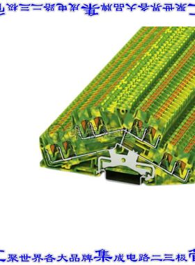 3210611 端子块连接器8POS接地地面2排5.2mm绿色黄色12-26AWG