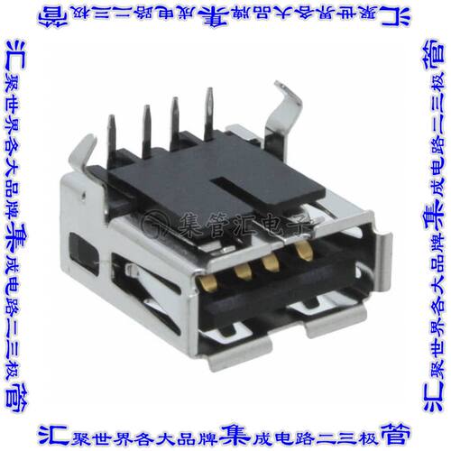XM7A-0442 连接器USB-A插座4POS USB 2.0通孔直角