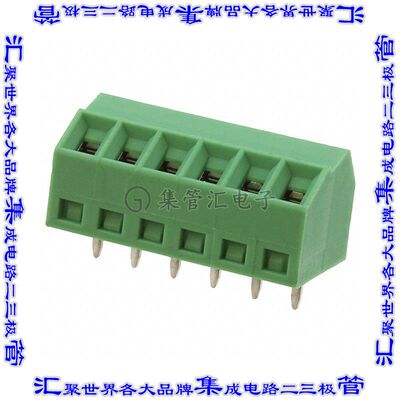 1751138 线对板连接器6POS接线端子3.5mm通孔55角度带板