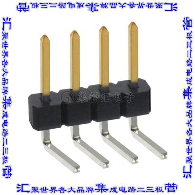 PBC04SBCN 针座连接器4POS分离式2.54mm公形插针通孔直角镀金