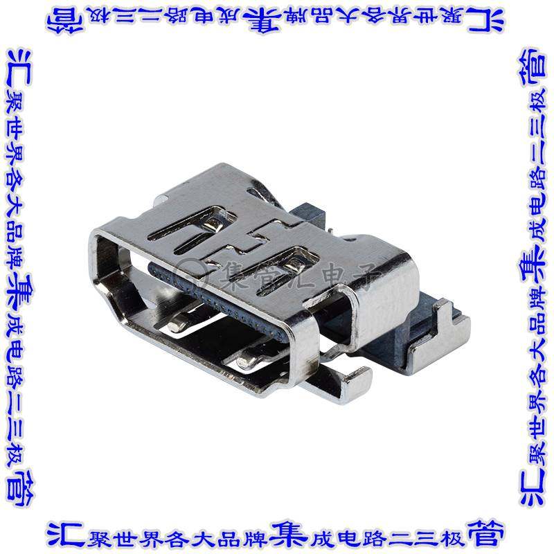 HD10-19-MSMT-TR 连接器HDMI插座19POS HDMI 2.0板边缘切口通孔直