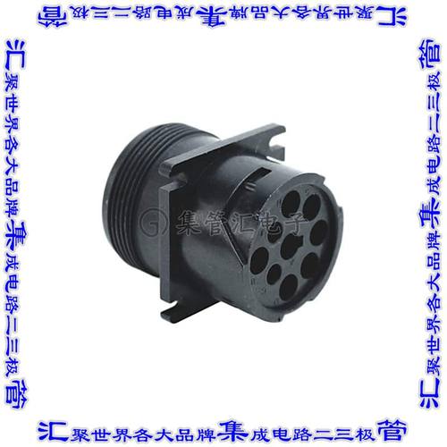 AHD10-9-1939PE 圆形连接器9POS插座外壳用于公插针黑色面板安装