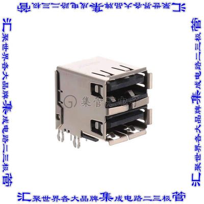 72309-7043BLF 连接器USB-A叠接式插座8POS USB 2.0通孔直角