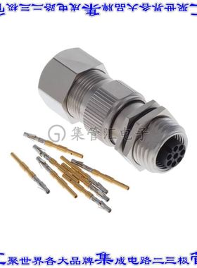 HDM12RF08ASTMC 圆形连接器8POS插座母插口压接镀金自由悬挂