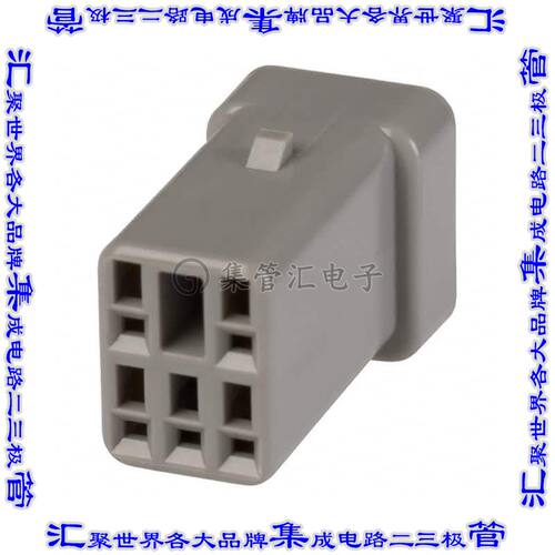 05R-JWPF-HHLE-D 矩形连接器外壳5POS插座2排2mm母形插口灰色自由