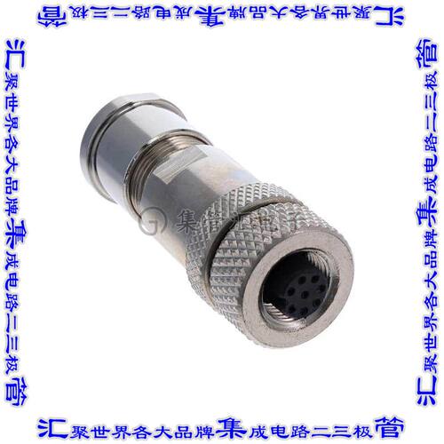 CNF12-S8SB0-BP9 圆形连接器8POS插头母插口螺钉镀金自由悬挂