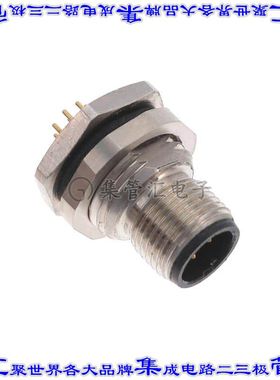 ALBKM12-RPBR8-S0 圆形连接器8POS插座公形引脚焊接面板安装通孔