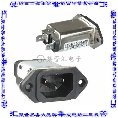 6609006-1 电源接入连接器3POS插座公型片状插脚IEC320-C14面板安