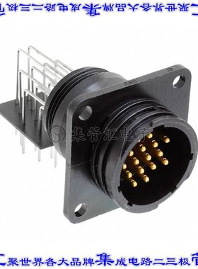 1-796404-1 圆形连接器16POS插座公形引脚焊接镀金面板安装通孔直