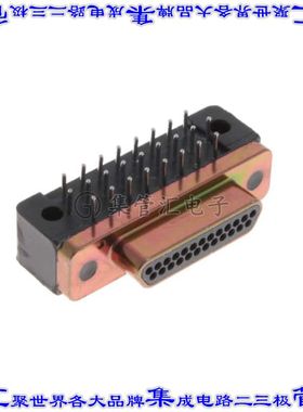 MDM-25PCBR 连接器25POS插头公引脚3排D-TYPE型面板安装通孔直角