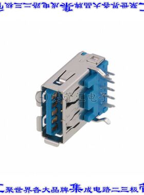 KUSBX-AS1N9-1-BL30 连接器USB-A插座9POS USB 3.0通孔直角