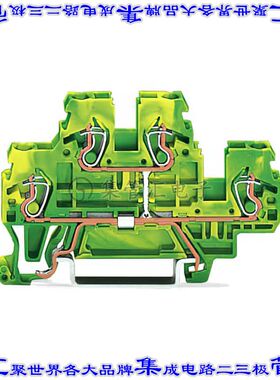870-507 端子块连接器4POS接地地面5.0mm绿色黄色12-28AWG