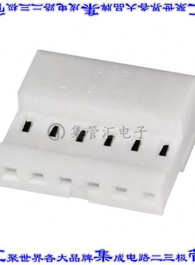 3-641535-6 矩形连接器6POS插座2.54mm母插口白色IDC锡自由悬挂直