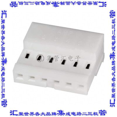 3-641535-6 矩形连接器6POS插座2.54mm母插口白色IDC锡自由悬挂直