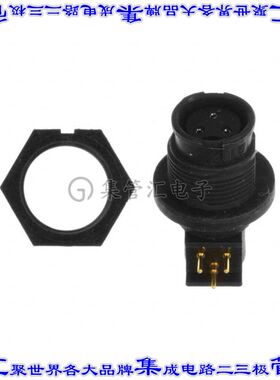 EN3P3FRAPCX 圆形连接器3POS插座母插口焊接镀金面板安装通孔直角