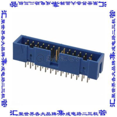 2-1761679-9 针座连接器26POS接头2排2.54mm公形插针通孔直针镀金