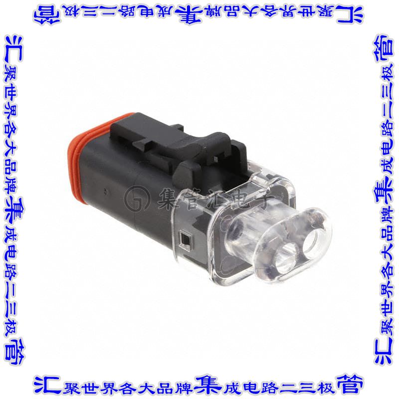 AT06-2S-LED24V01 矩形连接器外壳2POS插头母形插口黑色自由悬挂