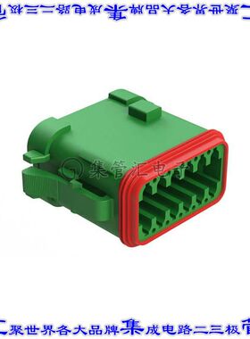 AT06-12SC-EC01 矩形连接器外壳12POS插头2排母形插口绿色自由悬