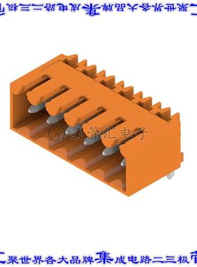 1605110000 端子块连接器6POS接头公引脚带罩3.5mm橙色90DEG通孔