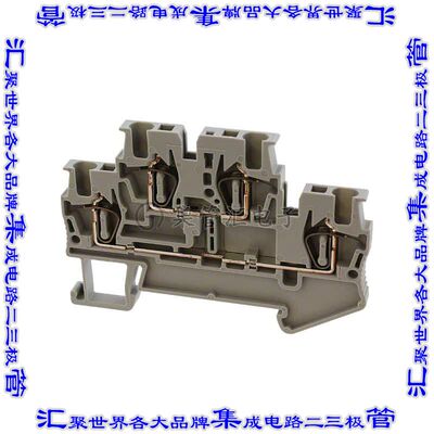 3031157 端子块连接器4POS馈通式2排4.2mm灰色14-26AWG