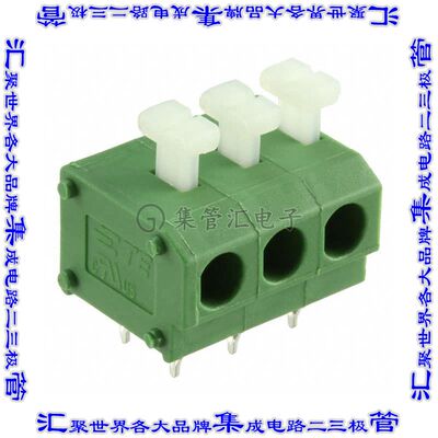 1-2834017-3 线对板连接器3POS接线端子3.81mm通孔水平带板