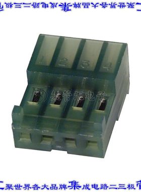 3-643816-4 矩形连接器4POS插座2.54mm母插口绿色IDC锡自由悬挂直