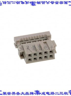 1-215915-0 矩形连接器10POS插座2排2.54mm母插口灰色IDC镀金自由