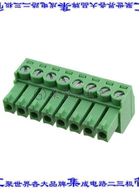 OSTTJ0831530 端子块连接器8POS插头母插口3.81mm绿色自由悬挂