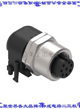 643280100308 圆形连接器8POS插座母插口螺钉镀金面板安装通孔直