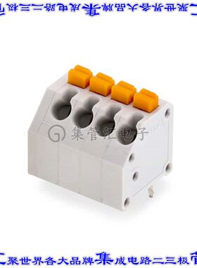 691417320004S 线对板连接器4POS接线端子3.81mm通孔45角度带板