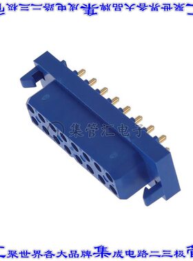 PLB16F300A1/AA 背板连接器16POS插座母插口2排5mm通孔蓝色