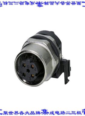 1436550 圆形连接器4POS插座母插口焊接镀金面板安装通孔直角