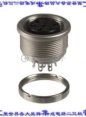 T3403000U 圆形连接器6POS插座母插口焊杯银面板安装