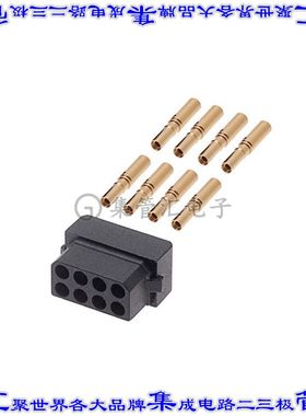 M80-8880805 矩形连接器8POS插座2排2mm母插口黑色压接镀金自由悬