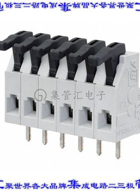 AST0250604 线对板连接器6POS接线端子5mm通孔水平带板