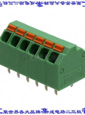 1751516 线对板连接器6POS接线端子3.81mm通孔45角度带板